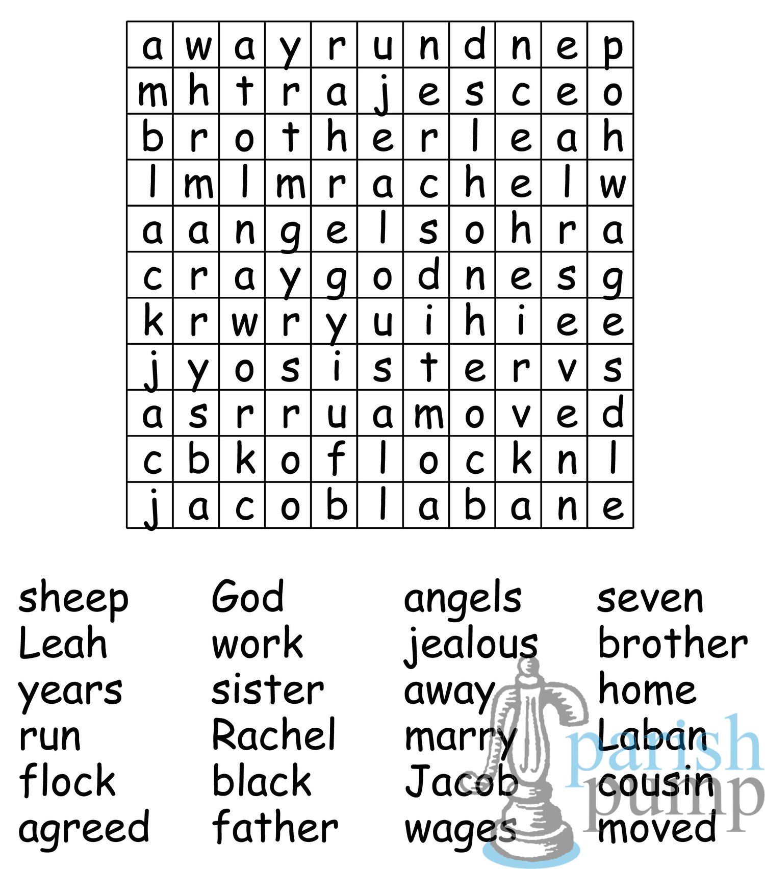 PP Bible Bites Wordsearch clues – Jacob pt 2 jun17 fr – Parish Pump Ltd